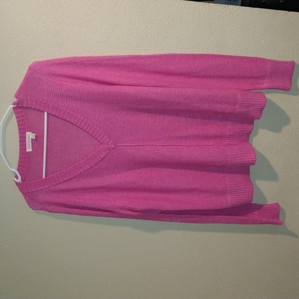 Pink Cotton Blend Lose Knit Cotton Blend Fresh Produce Sweater XL